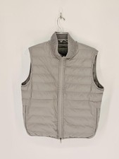 Vintage Quilted Puffer Vest Relaxed Fit Medium Nylon Gray