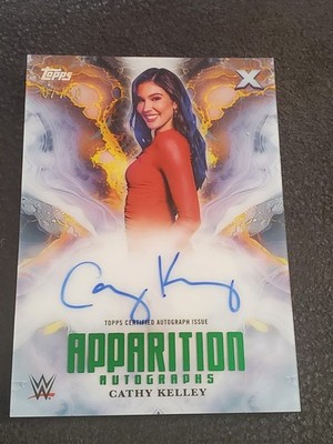 2025 Topps Exalted WWE Cathy Kelley Green On Card Auto /50 SP Card APA-CKY