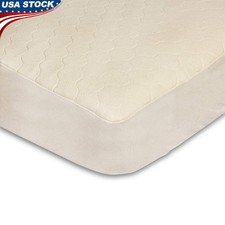 Organic Cotton Waterproof Crib Mattress Protector Soft Cool Quilted Mesh Safety