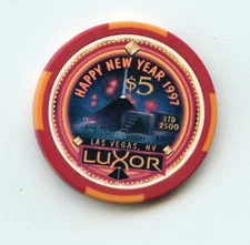 5.00 Chip from the Luxor Casino Las Vegas Nevada New Year 1997