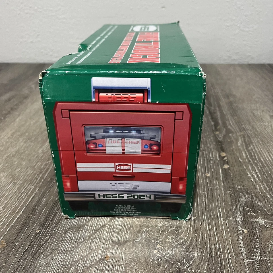 Hess 2024 Fire Truck w/ Car & Motorcycle 60th Anniversary NEW IN BOX - Image 2 of 4