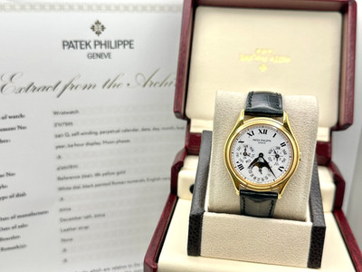 Patek Philippe 3940J Perpetual Calendar 18K Yellow Gold Patek Winder Box Paper