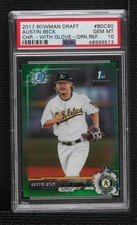 2017 Bowman Draft Chrome Green Refractor 61/99 Austin Beck PSA 10 GEM MT 0q21