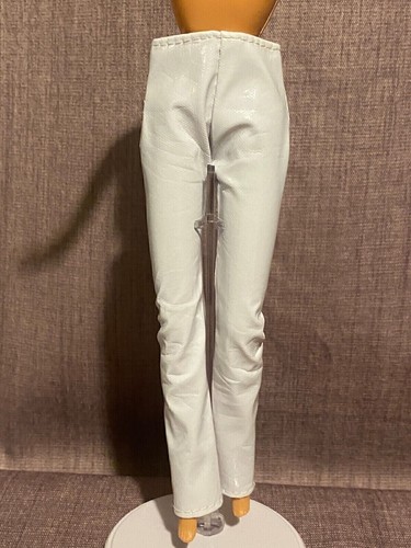 White Leather Look Doll Trousers Clothing Size 8 MC87