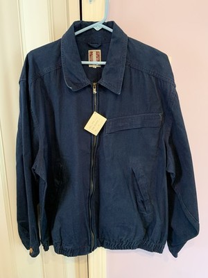 Vtg Gant Sack Sportswear Jacket Cotton Bomber Style Navy Sz M NOS NWT