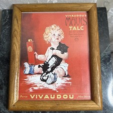 Vintage Book Photo Wood Glass Framed Mavis Talc Add From The Cat Made Me Buy It