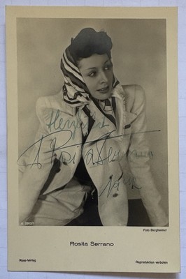 Rosita Serrano signiert +1997 Karte Original Unterschrift Signatur Autogramm