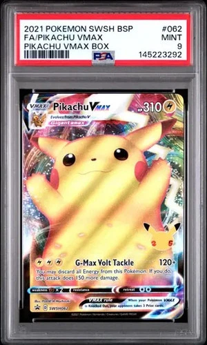 2021 Pokemon Black Star Promo Pikachu VMAX Box #SWSH062 Pikachu VMAX PSA 9