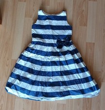 Maritimes Kleid Gr.122 Gestreift mit Unterrock Schulanfang 