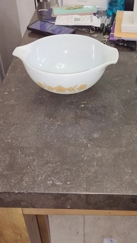 PYREX White Gold Floral Glass Mixing Bowl Nesting Round