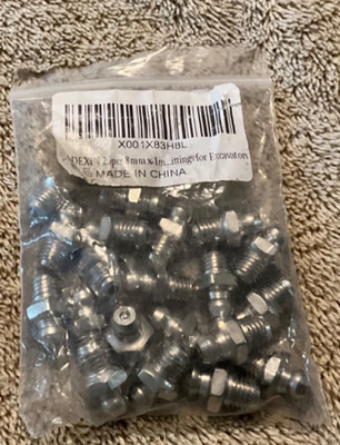 20 pcs 8mm x 1mm M8 Male Thread Straight Hydraulic Grease Fitting M8 LDEXIN