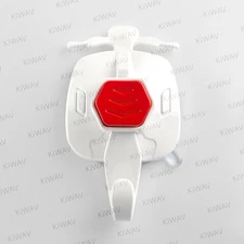 Suction wall hook hanger scooter style white + red removable reusable kitchen