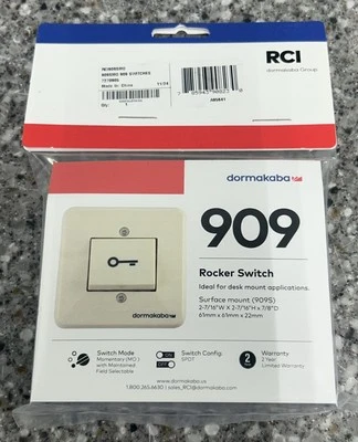 BRAND NEW Dormakaba Surface Mount Rocker Switch RCI909 RCI909SMO Dormakaba 909