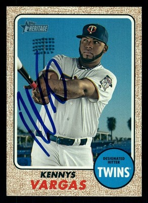 Kennys Vargas Minnesota Twins Signed IP Autographed 2017 Topps Heritage #304