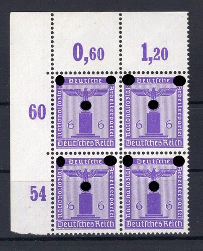 DR-DIENST 159 PER CORNER EDGE FOUR BLOCK Left ** MNH MINT NEVER HINGED (74341