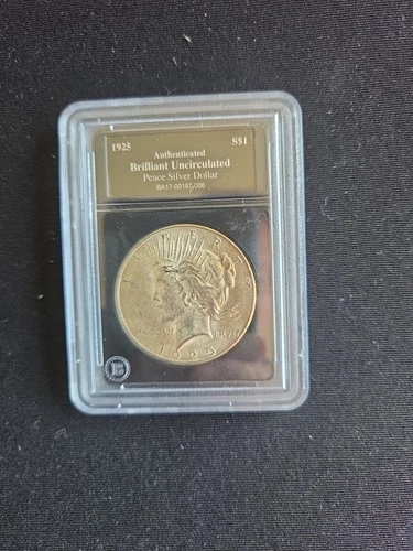 1925 Silver Peace  DOLLAR Bradford Exchange  Uncirculated.