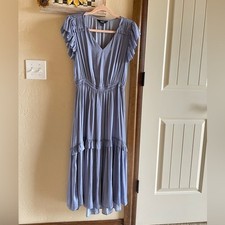 Simply Vera Vera Wang Small dress dusty blue satin tiered skirt dress