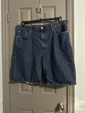 Levi 550 Men's Jean Shorts Size 42 Blue Denim Relaxed Fit