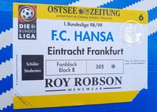1998/99 FC HANSA ROSTOCK - EINTRACHT FRANKFURT ⚽ Bundesliga  "OSTSEE-STADION" ⚽