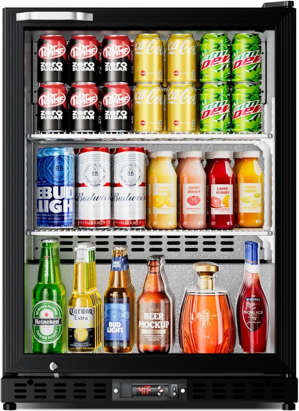 Refrigerator 210 Can Glass Door Adjustable Shelves For Drink