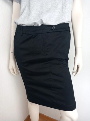 MARELLA by MAX MARA Rock Schwarz 97% Baumwolle leicht Stretch 34/36 Bund Taschen