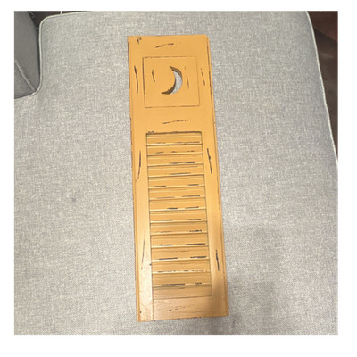 Ohio Wholesale Wood Louvered Window Shutter Brown 11x39 Reclaimed Indoor