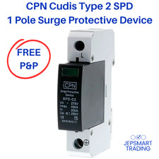 CPN CUDIS Type 2 SPD Surge Protective Device 1-Pole 1-Module 40kA 1P+E SPD-1PC2