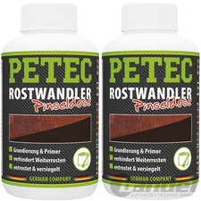 2x 250ml PETEC ROSTUMWANDLER PINSELDOSE ROSTSCHUTZ ENTFERNER WANDLER PRIMER
