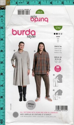 Misses' Dress & Top Burda style Sewing Craft Pattern 5782 18-28 NEW & UNCUT!