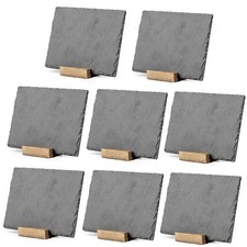 Mini Chalkboard Signs with Stand, 8 Pack - Rustic 5x6 Inch Small Slate Tablet...