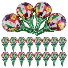 BESPORTBLE 50Pcs Soccer Balloons with World Flags Inflatable Cheering Wands...