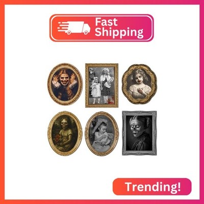 Scary Halloween Party Decoration Indoor Home Wall Decor, 3D Changing Face Moving