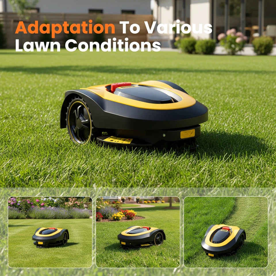 28V Robotic Lawn Mower Cutter up to 600m² Heavy Motor 20% Slope Lawns Garden - image 4 of 4