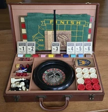 ORIGINAL 1944 ES LOWE BOARD GAME TRAVEL SET ~ COMPLETE 13 GAME SET IN ITS CASE