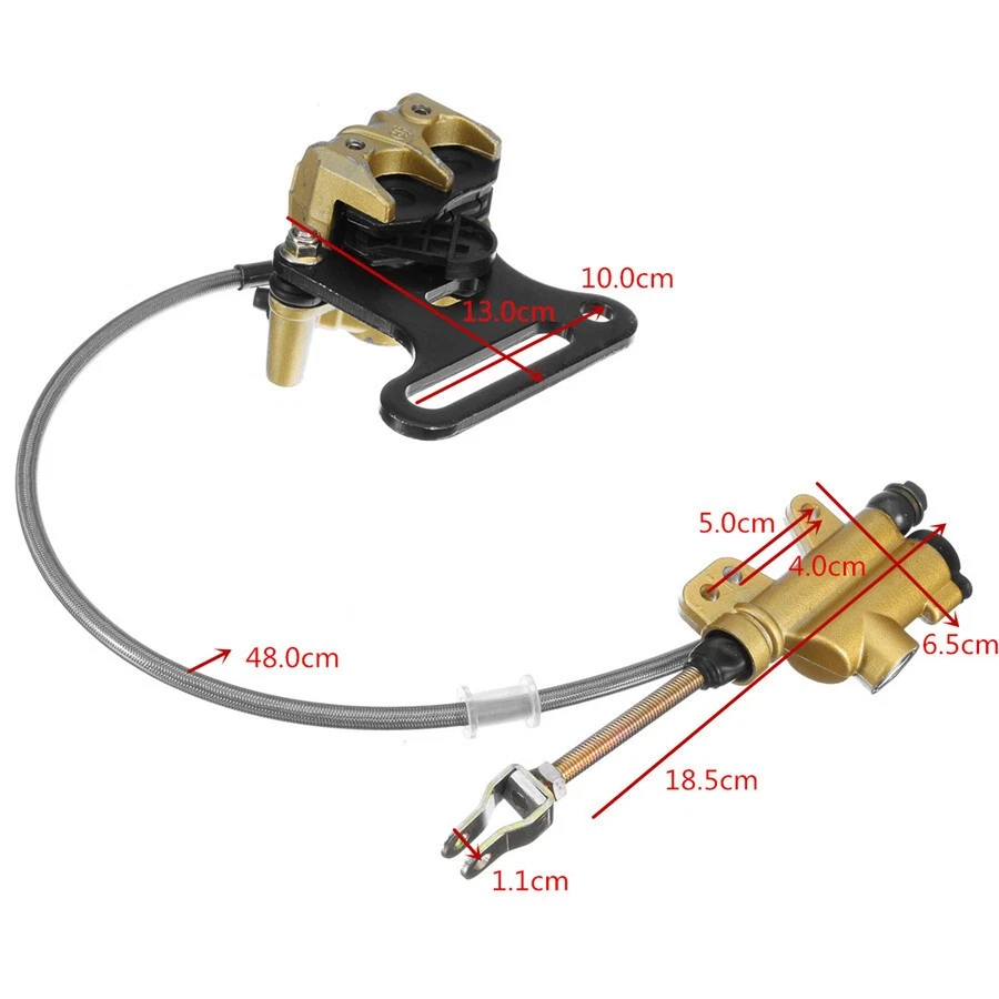 Pinza de freno de disco trasera hidráulica con cilindro maestro y sistema de frenos de pastillas de freno Foto 2 de 4