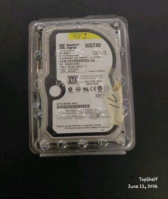 Vintage Western Digital Raptor 74GB 10K RPM SATA 3.5'' HDD WD740GD Sealed Caddy