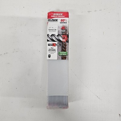 25pk 1/4''x8'' Diablo Tools Dura Carbide Hammer Bits