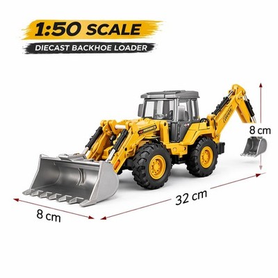 1:50 Diecast Excavator Construction Truck Metal Alloy Digger Model Articulated