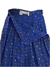 Vtg Chaus Paisley Skirt Women's Petite Sz 4P Rayon Pleated 80s NICE