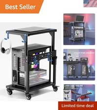 Computer Tower Stand, 6 Level Height Ajustable PC Tower Stand for Floor, Mobi...