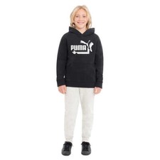 PUMA Youth French Terry Hoodie, Black or Gray