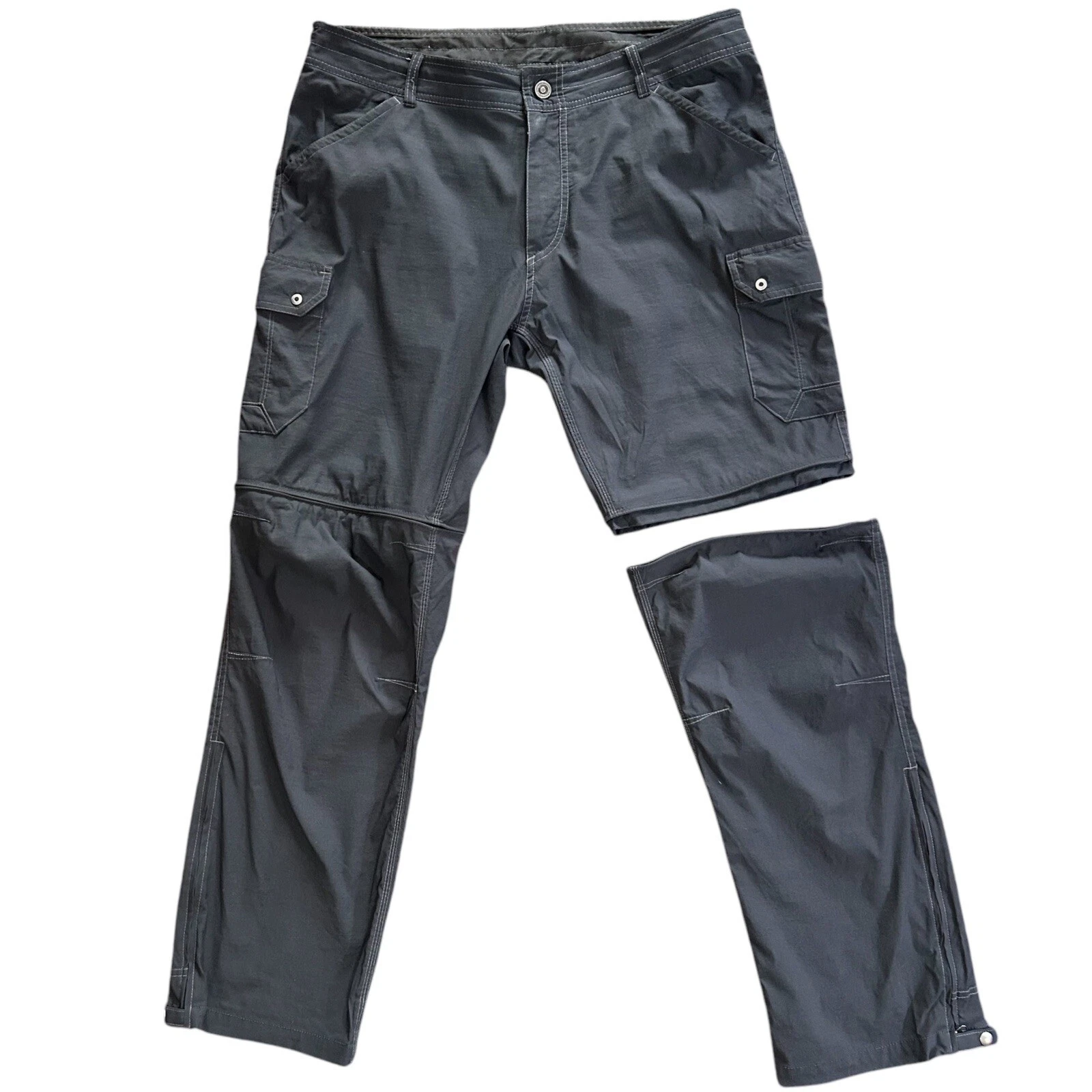 KUHL Renegade Cargo Convertible Stealth Pants SIZE 38x32 Charcoal Hiking Outdoor