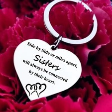 Fashion Silver Heart Key Chain Gift For Good Sisters Christmas Gift New