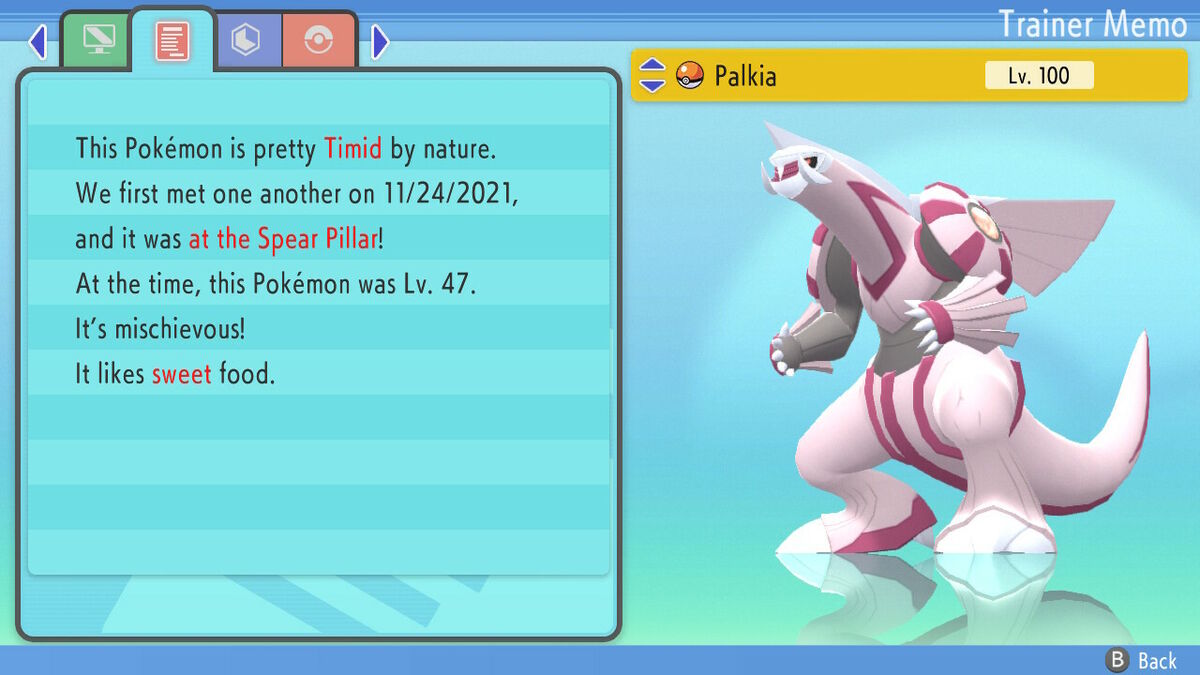 Pokemon Scarlet and Violet Shiny Palkia 6IV-EV Trained