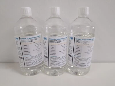 SOLNATCHI Glycérine végétale EP GRADE 99.5% 1kg x 3