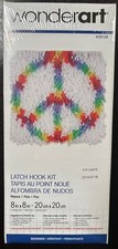 Wonderart Latch Hook Kit 8"x8" Peace Sign Rainbown Color - New Sealed in Box