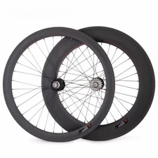 Carbon 3K Fixed Gear Bike Wheels 700C Clincher 25mm Width 60 88mm Depth