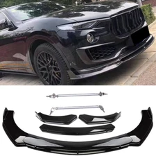 Front Bumper Lip Splitter Spoiler Body Kits Glossy Black For Maserati Levante