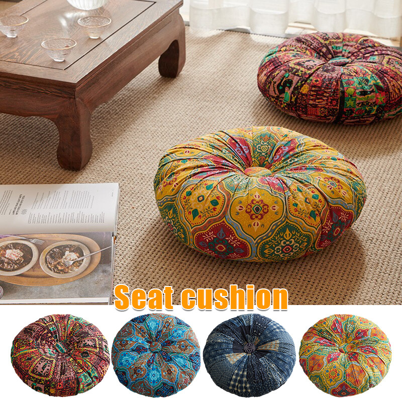 Round Moroccan Elastic Cotton Soft Cushion Floor Sofa Seat Cushion Tatami  Pad