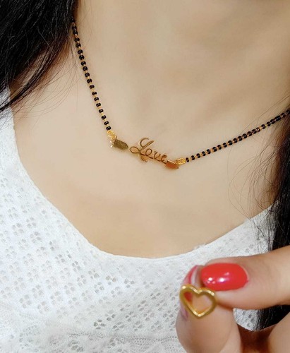 Indian Mangalsutra Earrings Gold Tone 
